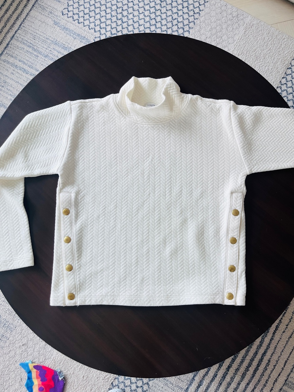 J. Crew Cream Chevron Funnel Neck Sweater for Women